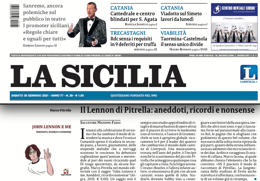 SMF per La Sicilia – Il Lennon di Pitrella: aneddoti, ricordi e nonsense