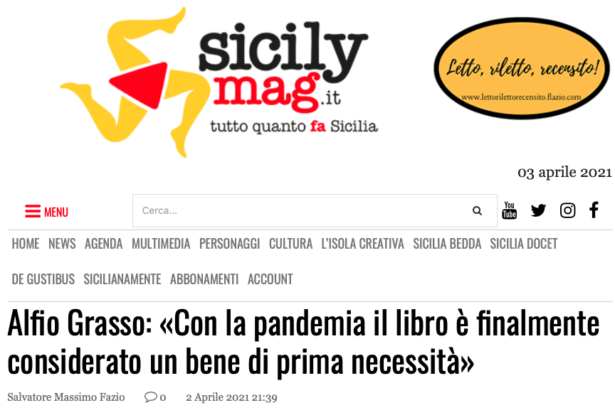 SMF per SicilyMag – Alfio Grasso: «Con la pandemia il libro è finalmente considerato un bene di prima necessità»