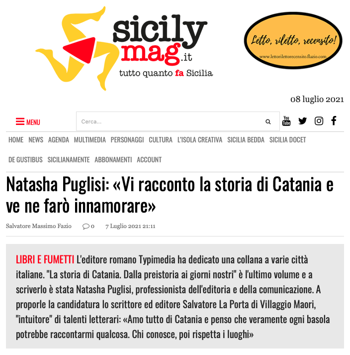 SMF per SicilyMag – Natasha Puglisi: «Vi racconto la storia di Catania e ve ne farò innamorare»