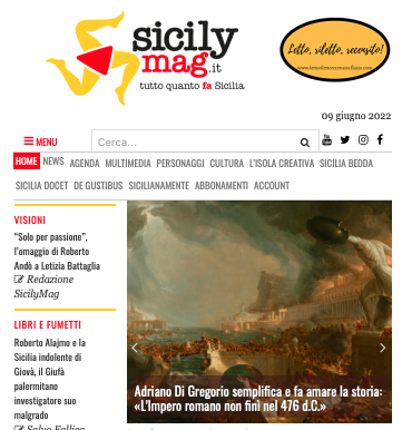 SMF per Sicilymag.it – Adriano Di Gregorio semplifica e fa amare la storia: «L’Impero romano non finì nel 476 d.C.»