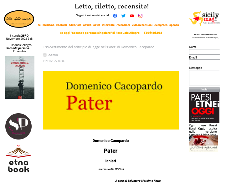 SMF per LRR – Il sovvertimento del principio di legge nel ‘Pater’ di Domenico Cacopardo
