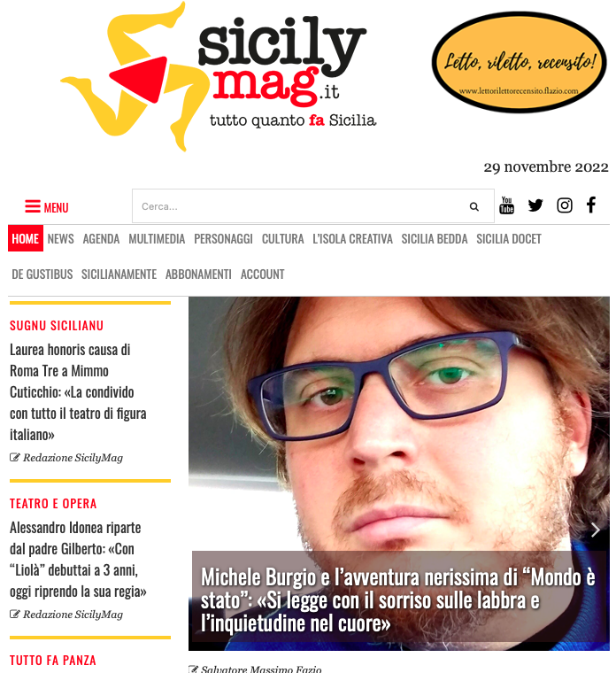 SMF per SicilyMag.it – Intervista a Michele Burgio su “Mondo è stato” – Ianieri