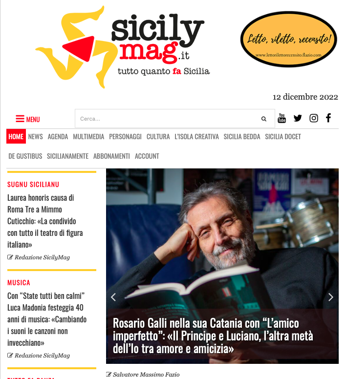 SMF per Sicilymag.it – Intervista a Rosario Galli autore de “L’amico imperfetto” il 14/12 a Catania