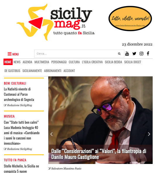 SMF per SicilyMag.it – Intervista a Danilo Mauro Castiglione per il suo “Valori per una teoria condivisa”