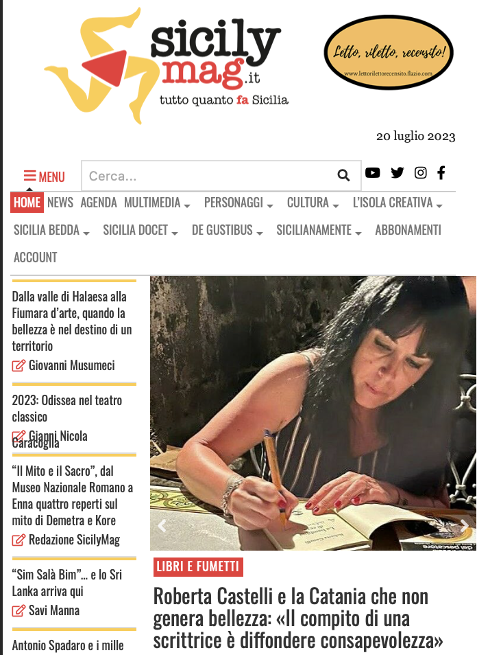 SMF per SicilyMag – Roberta Castelli e la Catania che non genera bellezza: «Il compito di una scrittrice è diffondere consapevolezza»