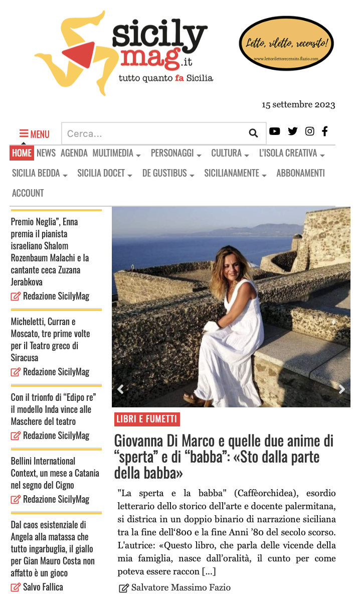 SMF per SicilyMag – Giovanna Di Marco e quelle due anime di “sperta” e di “babba”: «Sto dalla parte della babba»
