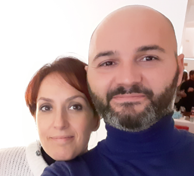 Luca Inglese con la moglie