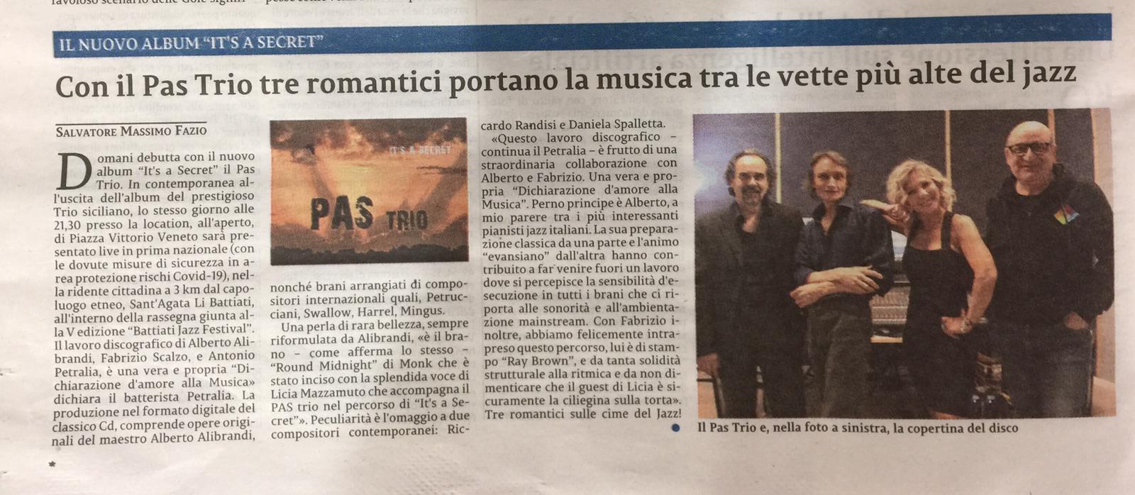 La Sicilia del 31 luglio 2020 pagina nazionale