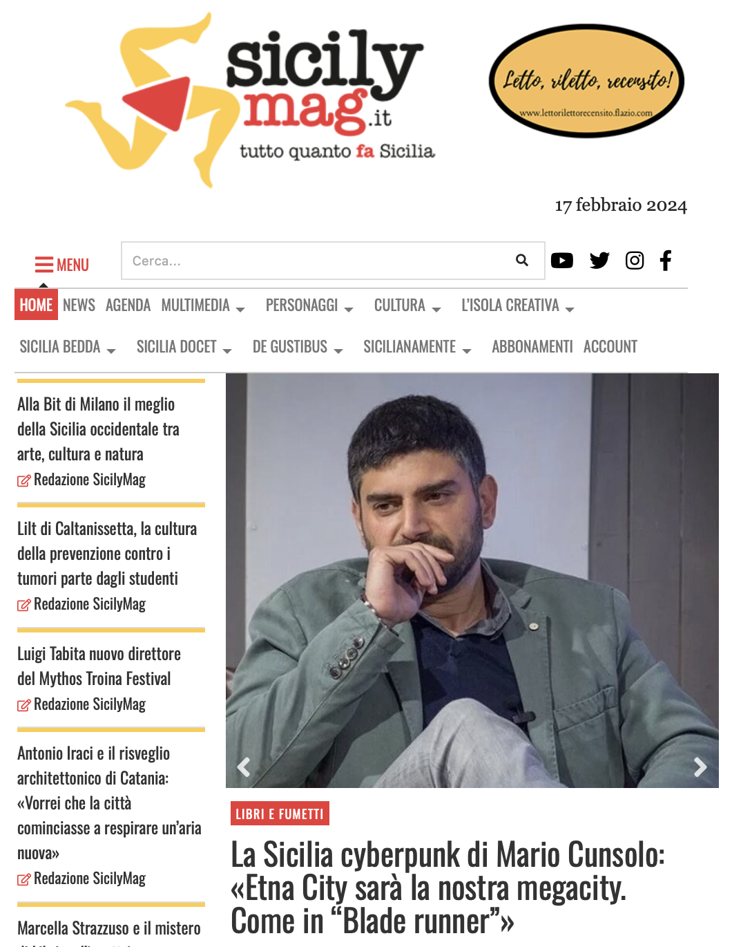 Clicca qui per leggere l'intervista a Mario Cunsolo, dal sito Sicilymag.it