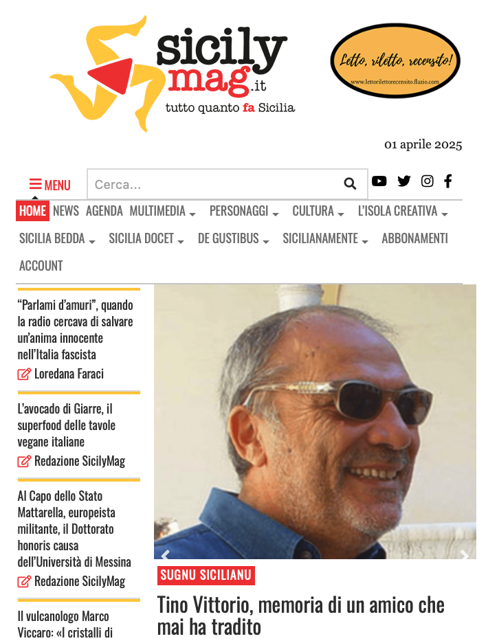 Clicca sull'immagine per leggere l'articolo integrale su sicilymag.it
