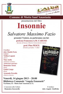 Presentazione Insonnie a Motta Sant'Anastasia                       